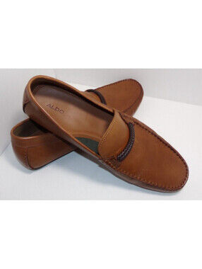 Aldo Men's Loafers Brown Leather Casual Comfort Slip On SIZE US 13 EUR 46 UK 12